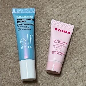 Elf Skin Thirst Burst Drops Dewy+Brightening & BYOMA Moisturizer gel cream New